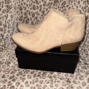 St. John's Bay Light Beige Perforated Ankle Booties